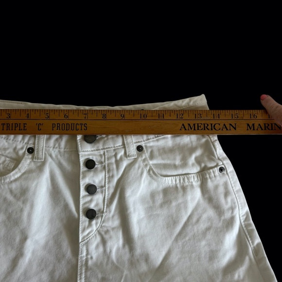 NWT ROXY High Rise White Denim Jean Shorts Women's Button up fly Size 27 - Picture 8 of 16